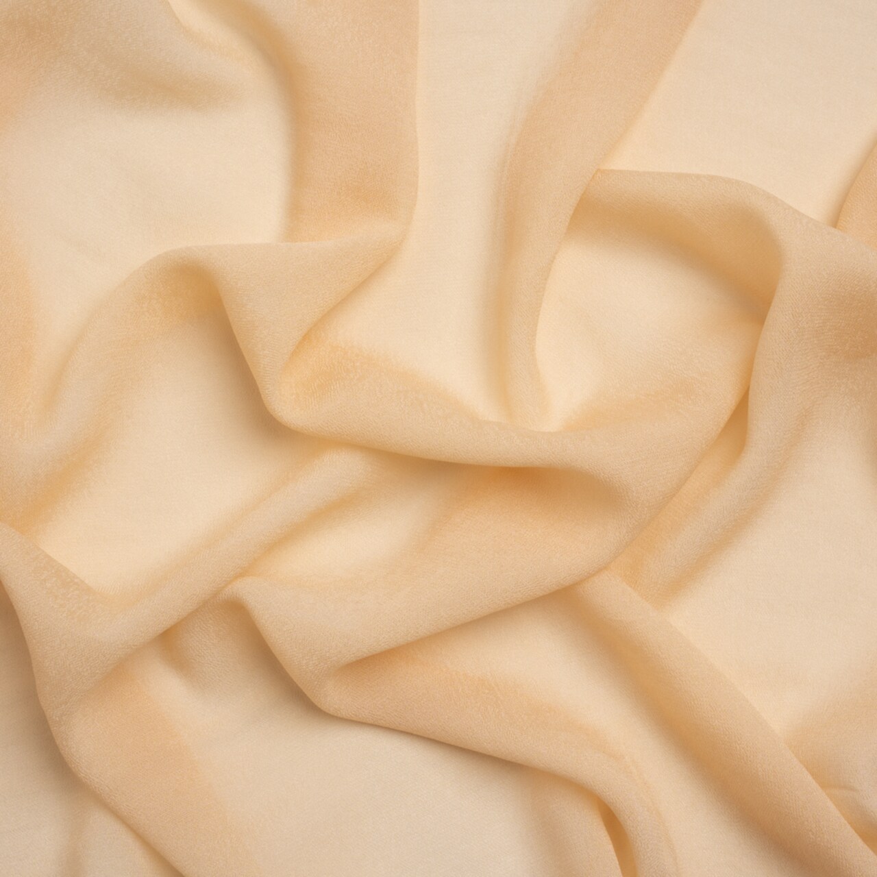 1 Yard Nude Toasted Almond Viscose Georgette Fabric Lightweight Sheer 52 inch Width